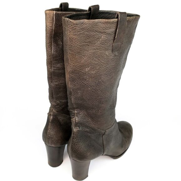 Hugo Boss Pebble Full Grain Mid Calf Leather Boots - Picture 3 of 6